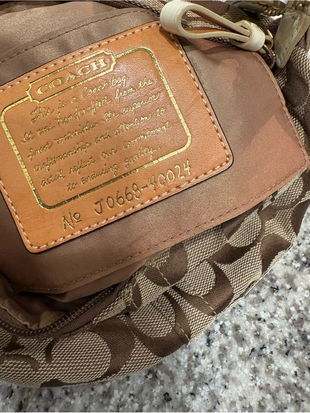 Coach Mini Shoulder Bag in Khaki, Cream with Red Charm - Picture 8 of 13